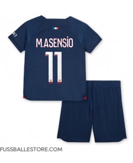 Günstige Paris Saint-Germain Marco Asensio #11 Heimtrikotsatz Kinder 2023-24 Kurzarm (+ Kurze Hosen)